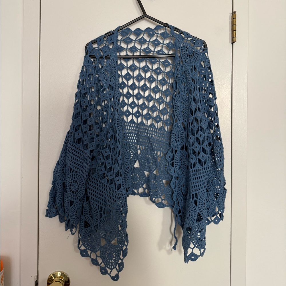 Blue Crochet Shawl